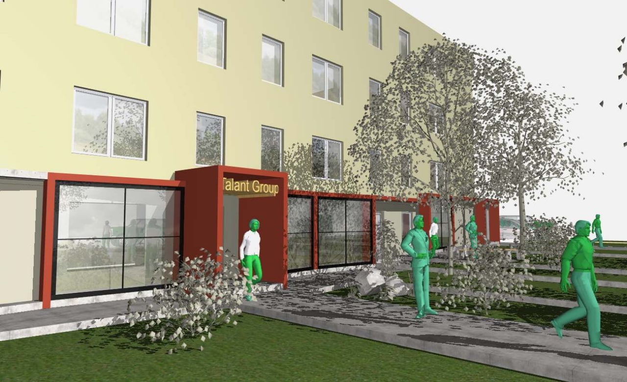 Вхідна група з прибудовою  для офісу компанії Talant school Наталі Могилевської