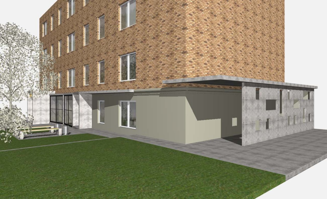 Вхідна група з прибудовою  для офісу компанії Talant school Наталі Могилевської